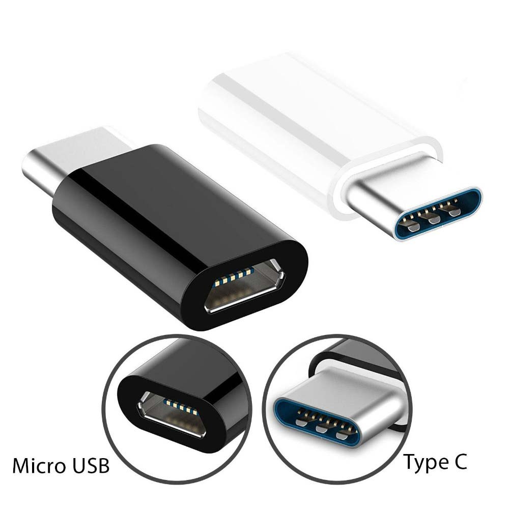 Huawei Honor 10 Lite átalakító adapter micro USB csatlakozóról TYPE-C csatlakozóra fehér