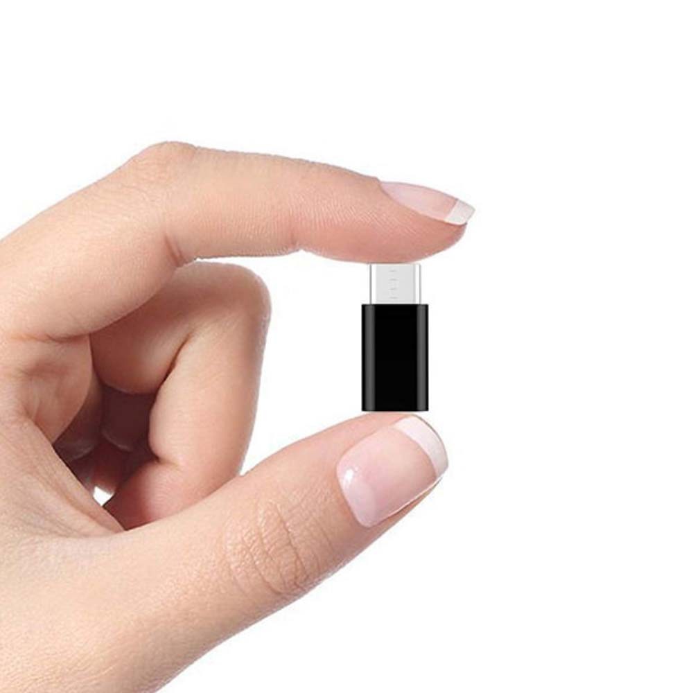 Huawei P9 Lite 2017 átalakító adapter micro USB csatlakozóról TYPE-C csatlakozóra fekete