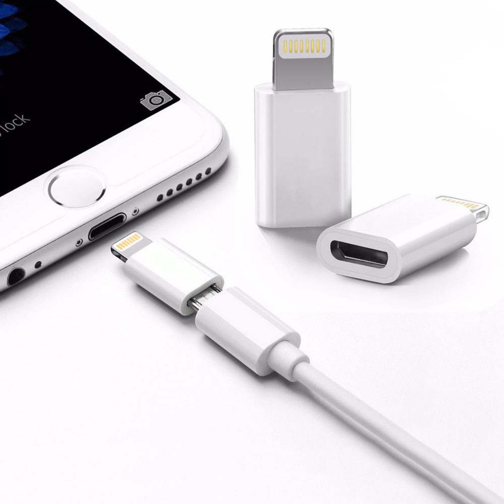 Huawei Mate 9 Lite átalakító adapter micro USB csatlakozóról Lightning csatlakozóra fehér