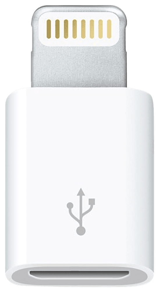 Huawei Mate 40 Pro Plus átalakító adapter micro USB csatlakozóról Lightning csatlakozóra fehér