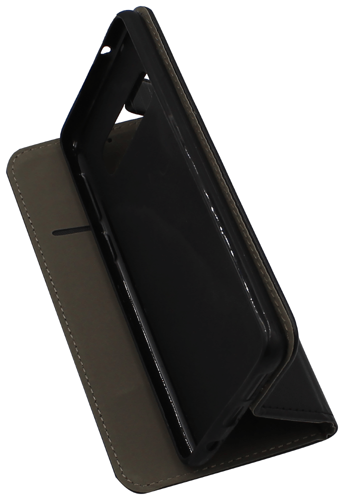 Samsung Galaxy S10 (SM-G973) oldalra nyíló flipes bőrtok asztali tartó funkciós fekete