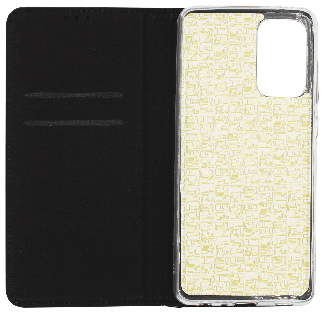 Samsung Galaxy A72 5G (SM-A726B) oldalra nyíló flipes bőrtok csillámos fekete