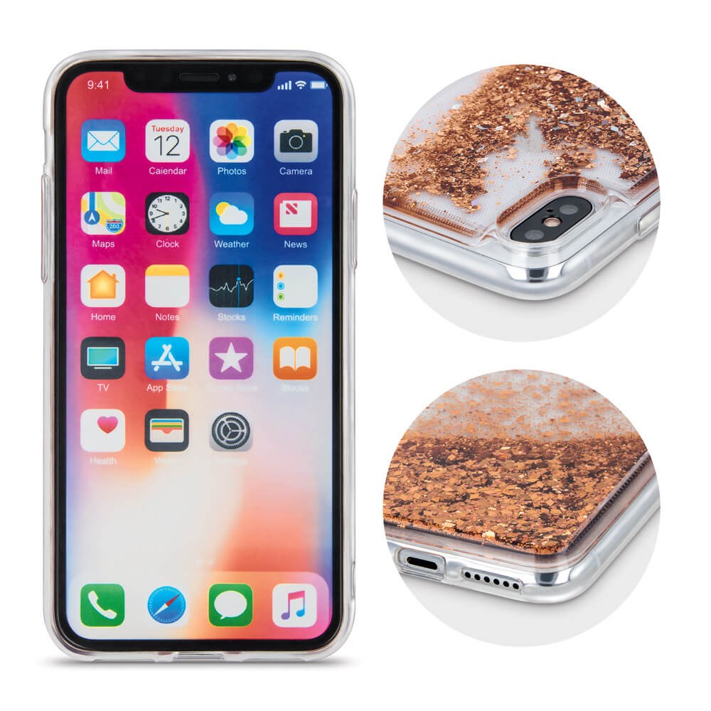 Apple iPhone SE (2020) szilikon tok gyári Liquid Sparkle arany