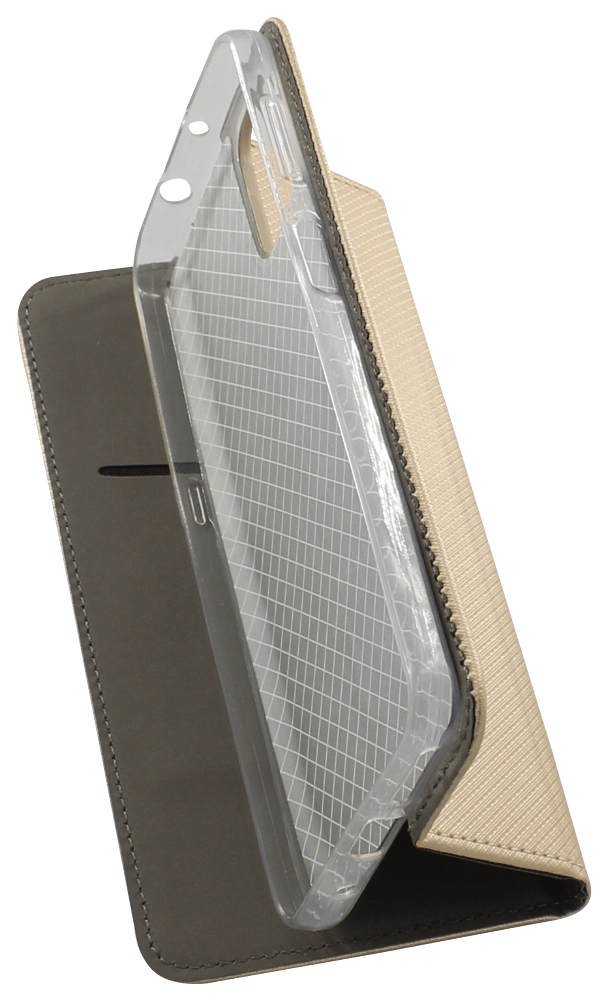 Motorola Moto G9 Plus oldalra nyíló flipes bőrtok rombusz mintás arany