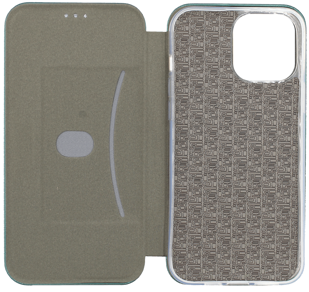 Apple iPhone 13 Pro Max oldalra nyíló mágneses flipes bőrtok prémium minőség sötétzöld