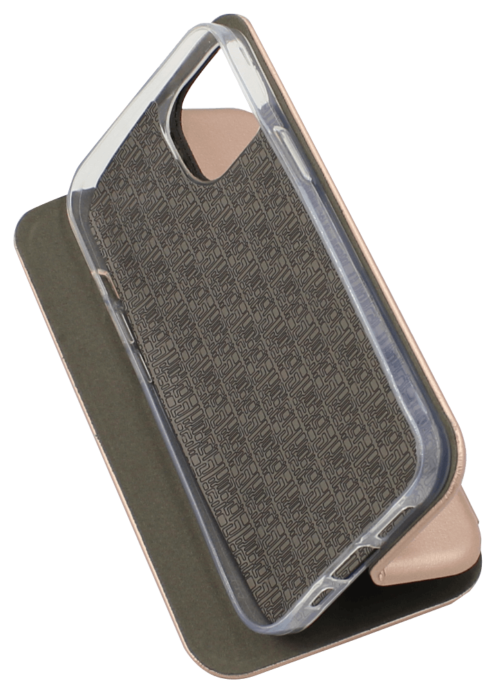 Apple iPhone 13 oldalra nyíló mágneses flipes bőrtok prémium minőség rozéarany