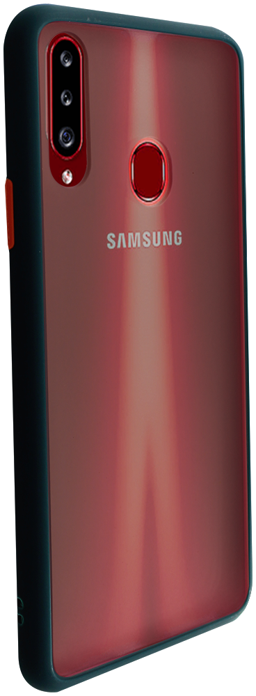 Samsung Galaxy A20s (SM-A207F) kemény hátlap Vennus Button Bumper sötétzöld