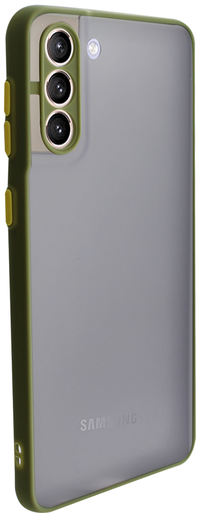Samsung Galaxy S21 Plus 5G (SM-G996B) kemény hátlap Vennus Button Bumper olivazöld