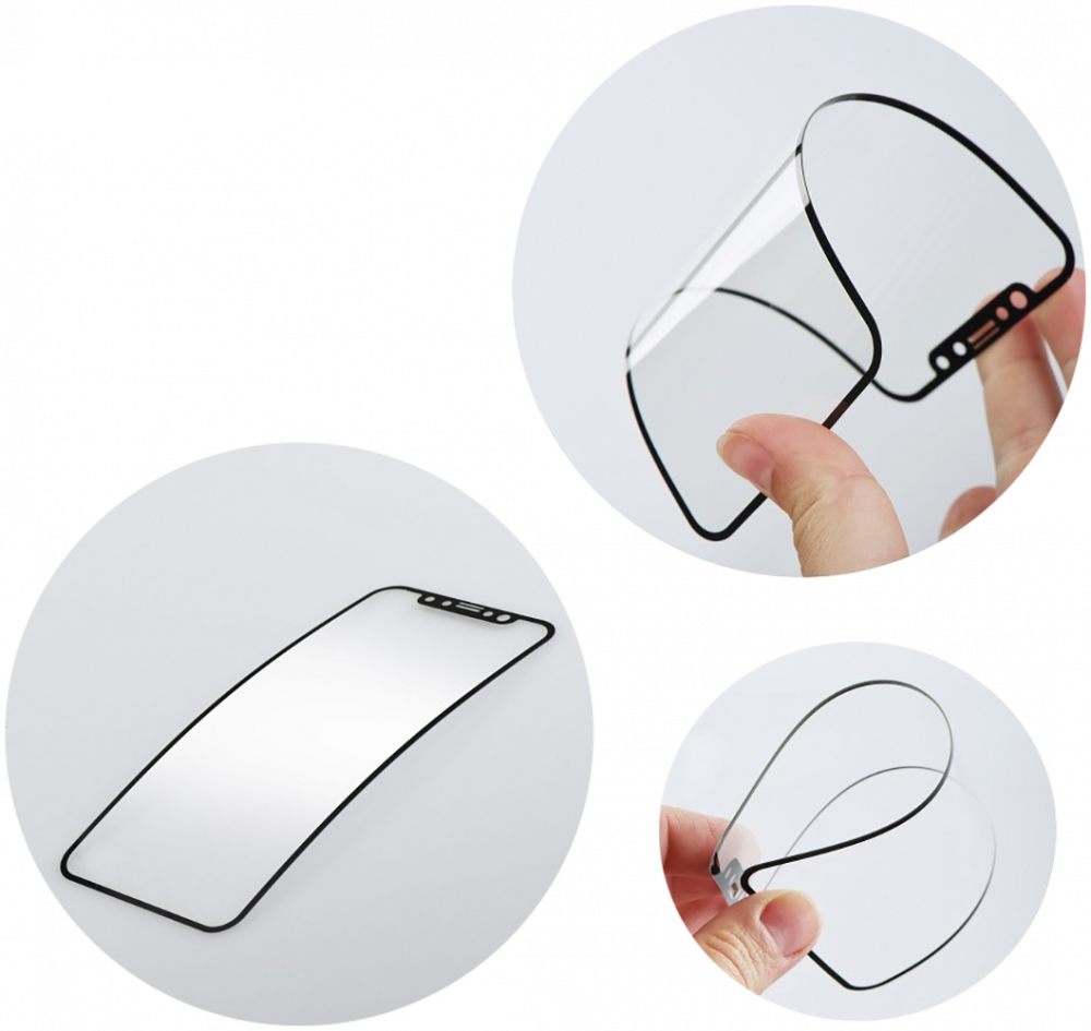 Apple iPhone 13 Mini flexibilis hibrid képernyővédő fólia fekete