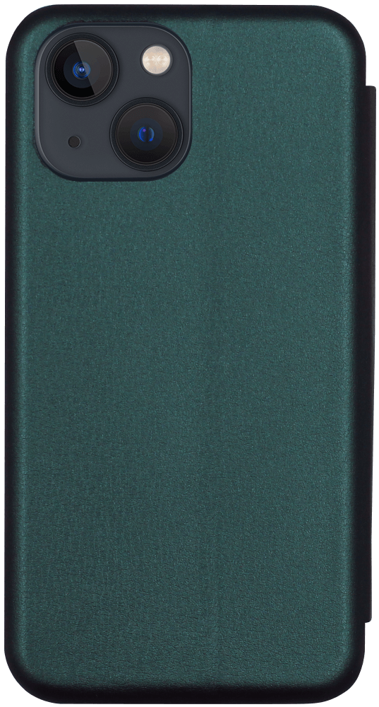 Apple iPhone 13 Mini oldalra nyíló mágneses flipes bőrtok prémium minőség sötétzöld