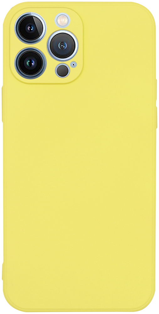 Apple iPhone 13 Pro szilikon tok kameravédővel matt sárga