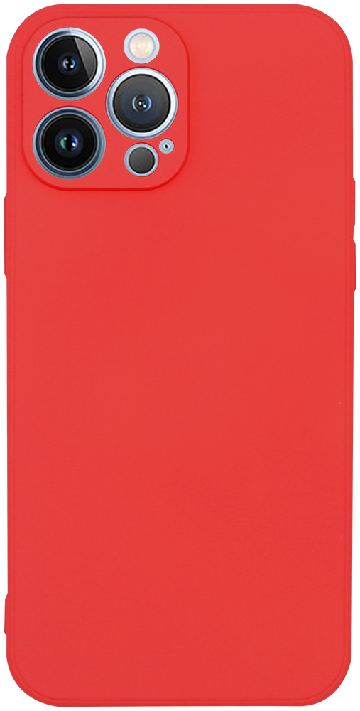 Apple iPhone 13 Pro szilikon tok kameravédővel matt piros