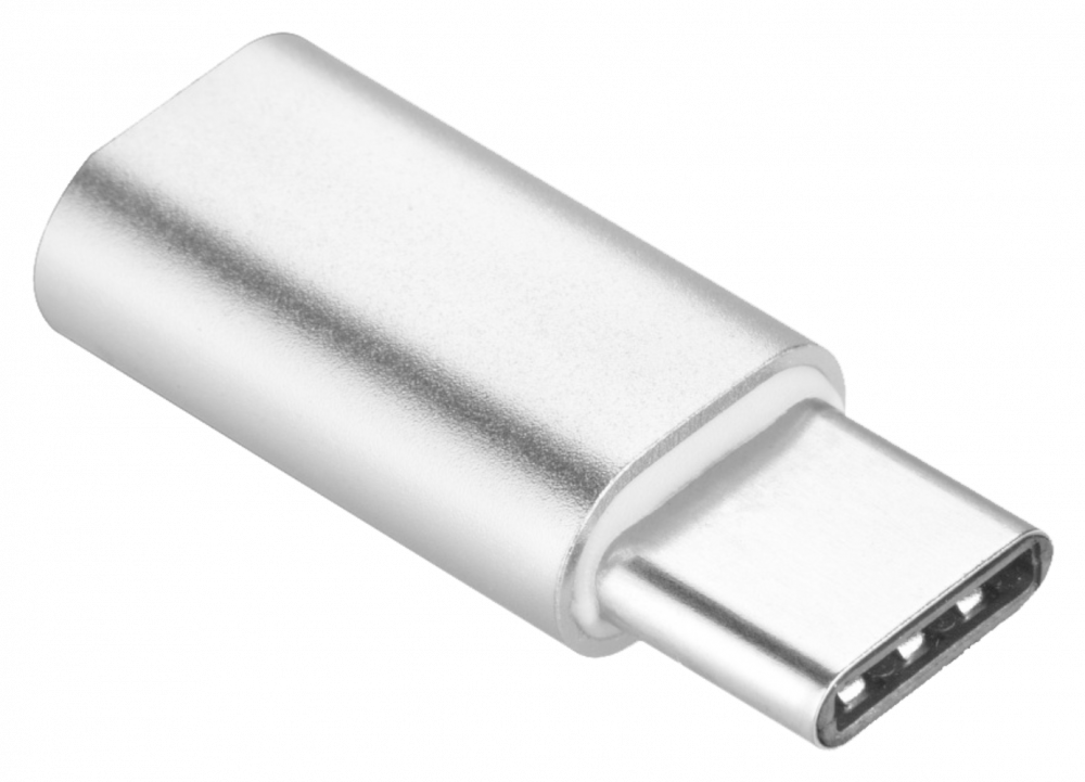 Sony Xperia Z5 Compact (E5823) átalakító adapter micro USB csatlakozóról TYPE-C csatlakozóra ezüst