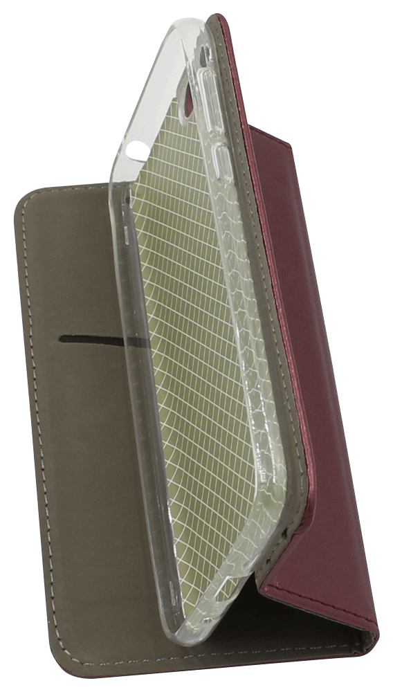 Huawei Y5 Prime 2018 (Y5 2018) oldalra nyíló flipes bőrtok asztali tartó funkciós bordó