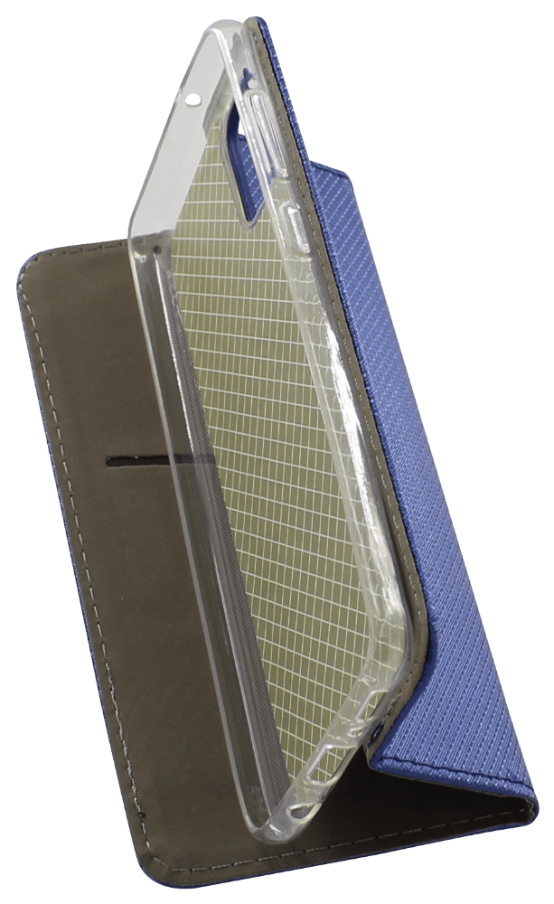 Samsung Galaxy A31 ( SM-A315F) oldalra nyíló flipes bőrtok rombusz mintás sötétkék