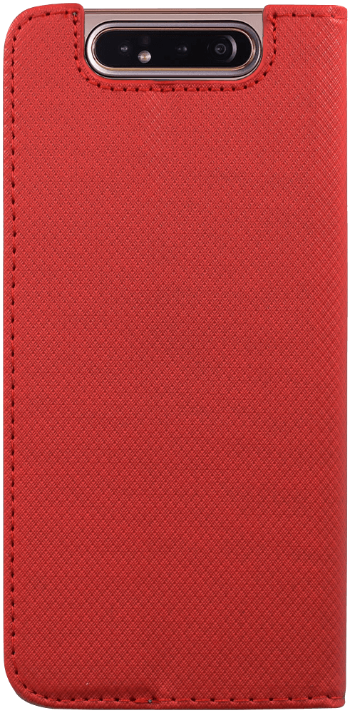 Samsung Galaxy A80 (SM-A805) oldalra nyíló flipes bőrtok rombusz mintás piros