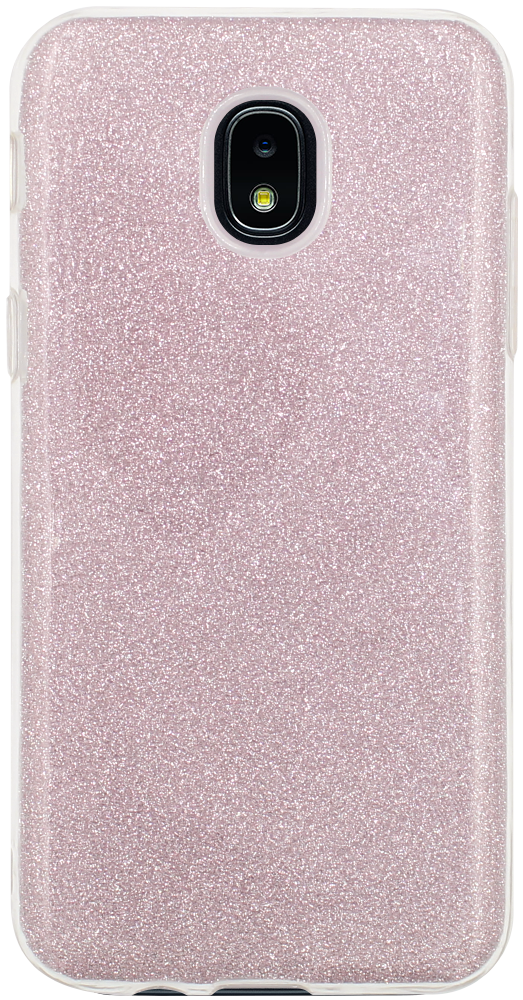 Samsung Galaxy J3 2018 (J337) szilikon tok csillogó hátlap halvány rózsaszín