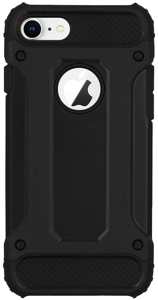 Apple iPhone 8 ütésálló tok légpárnás sarkas, hibrid Forcell Armor logó kihagyós fekete