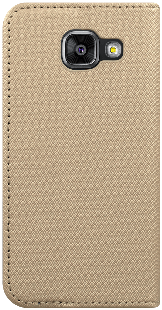 Samsung Galaxy A3 2016 (A310) oldalra nyíló flipes bőrtok rombusz mintás arany