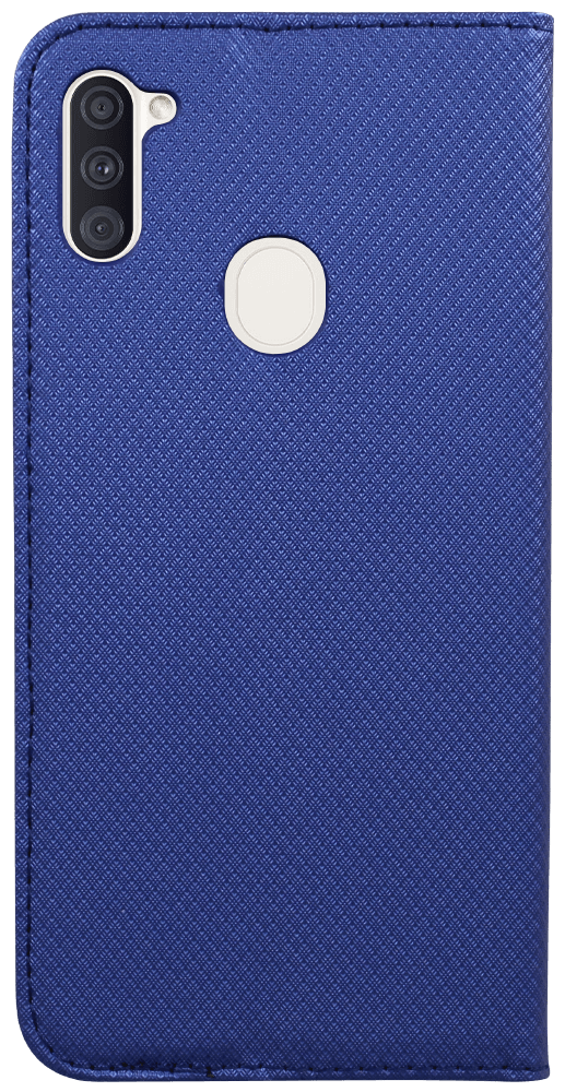 Samsung Galaxy A11 (SM-A115F) oldalra nyíló flipes bőrtok rombusz mintás sötétkék