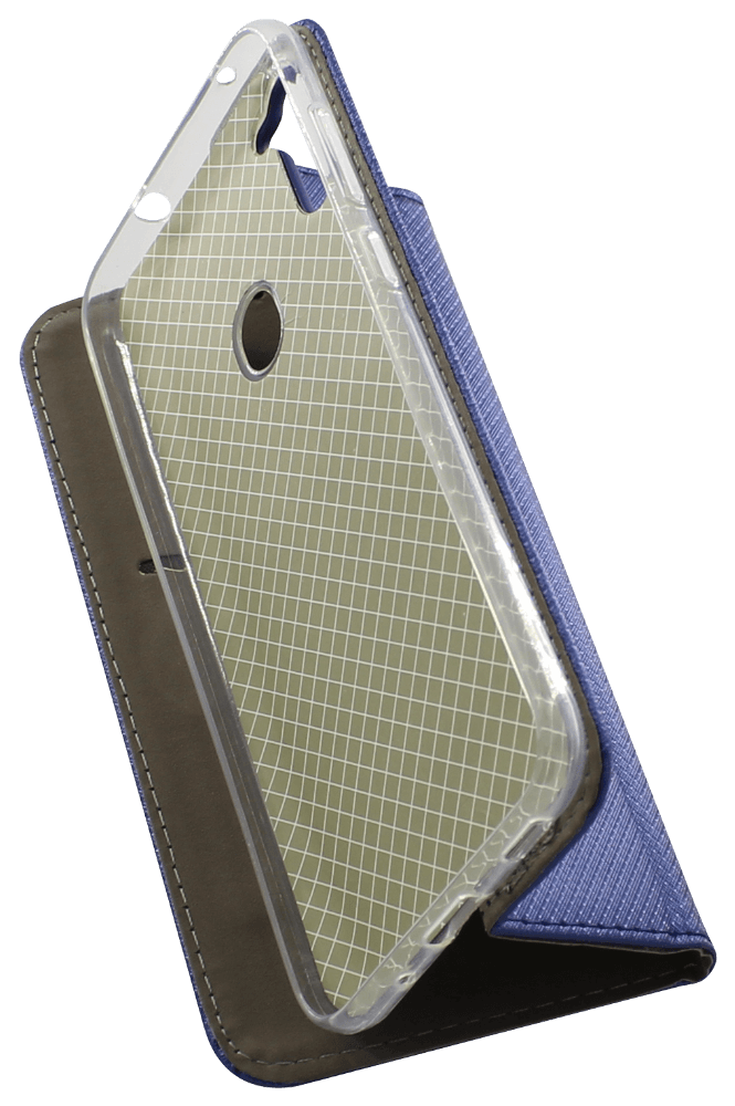 Samsung Galaxy A11 (SM-A115F) oldalra nyíló flipes bőrtok rombusz mintás sötétkék