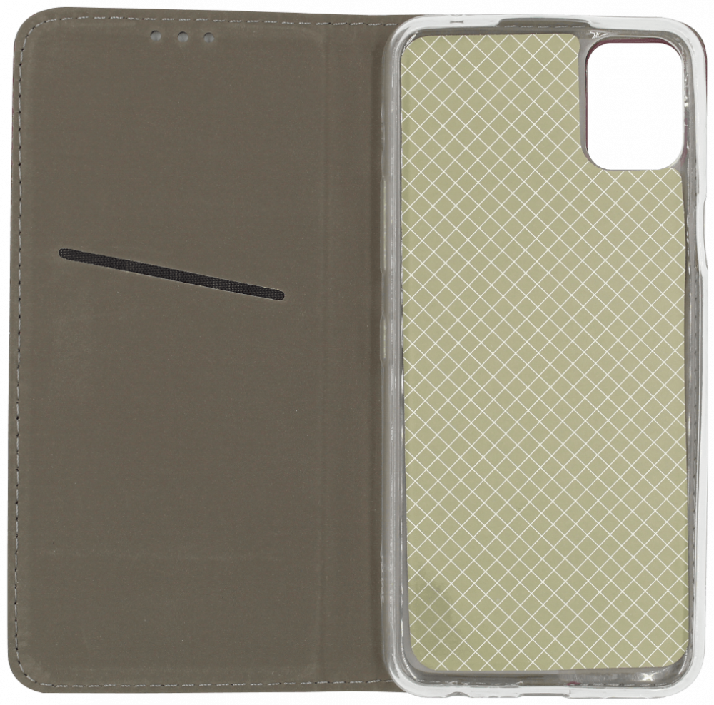 LG K42 oldalra nyíló flipes bőrtok asztali tartó funkciós bordó