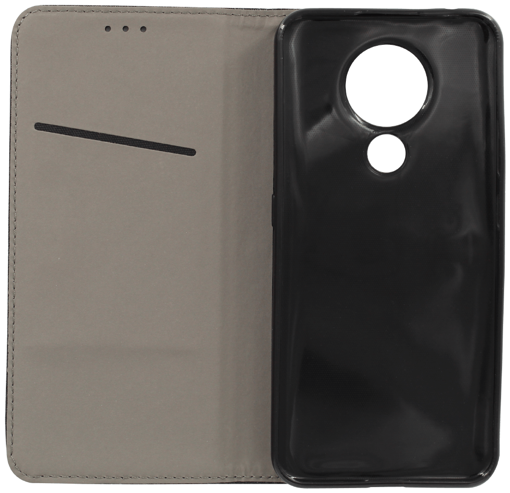 Nokia 3.4 oldalra nyíló flipes bőrtok rombusz mintás fekete