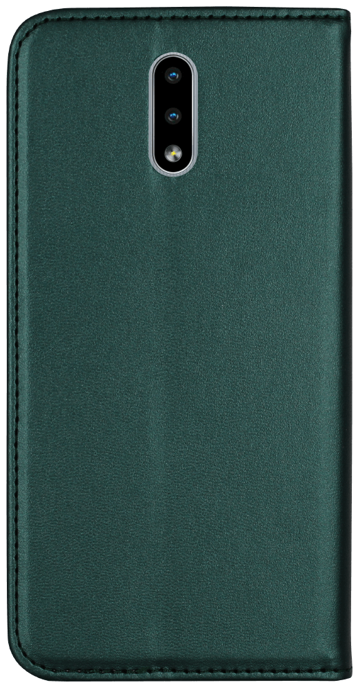 Nokia 2.3 oldalra nyíló flipes bőrtok asztali tartó funkciós sötétzöld