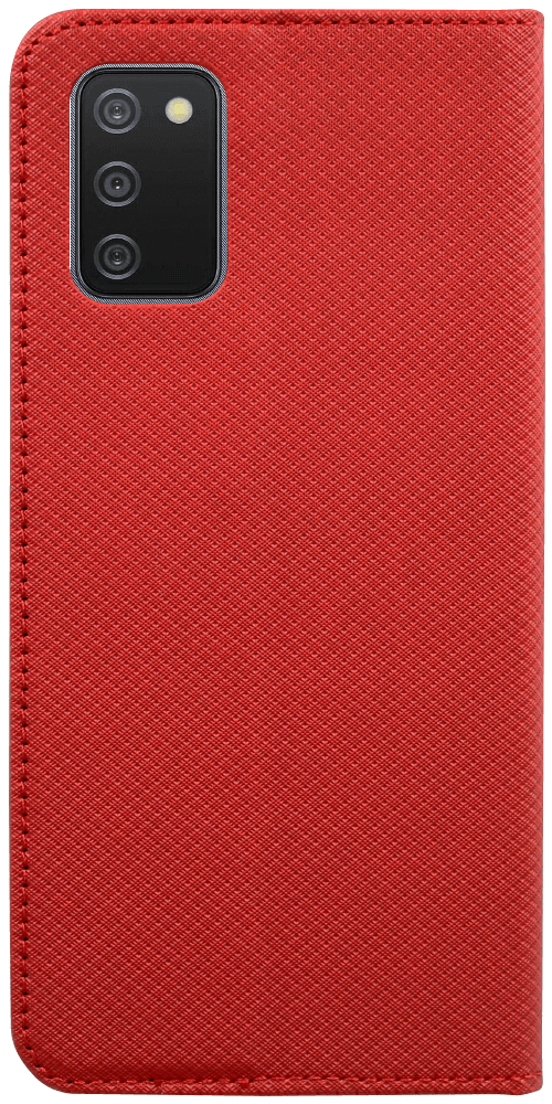 Samsung Galaxy A02s (SM-A025) oldalra nyíló flipes bőrtok rombusz mintás piros
