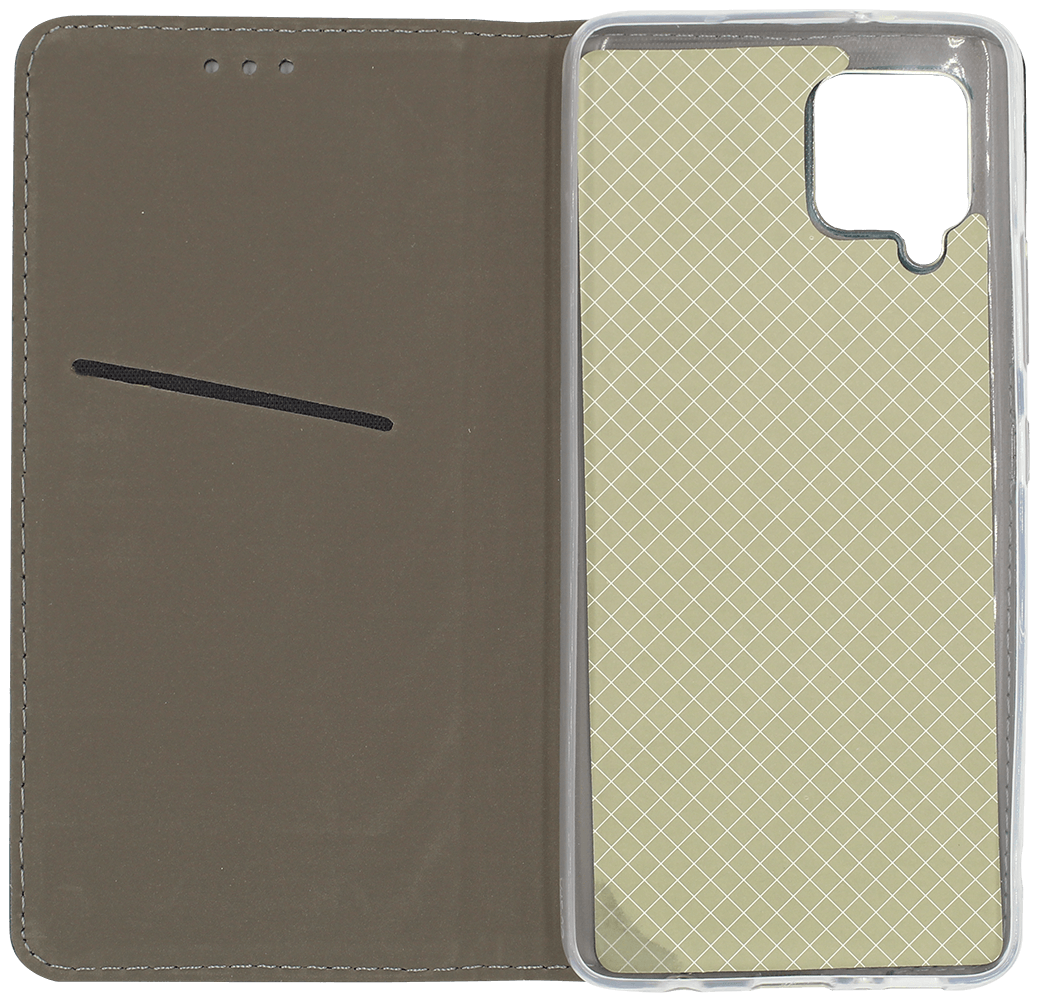 Samsung Galaxy A42 5G (SM-A426B) oldalra nyíló flipes bőrtok asztali tartó funkciós sötétzöld