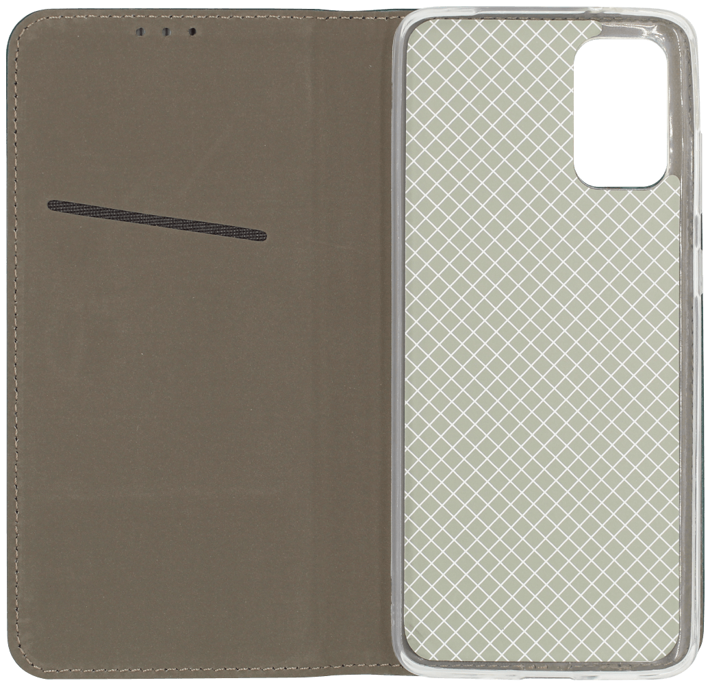 Samsung Galaxy S20 Plus (SM-G985F) oldalra nyíló flipes bőrtok asztali tartó funkciós sötétzöld