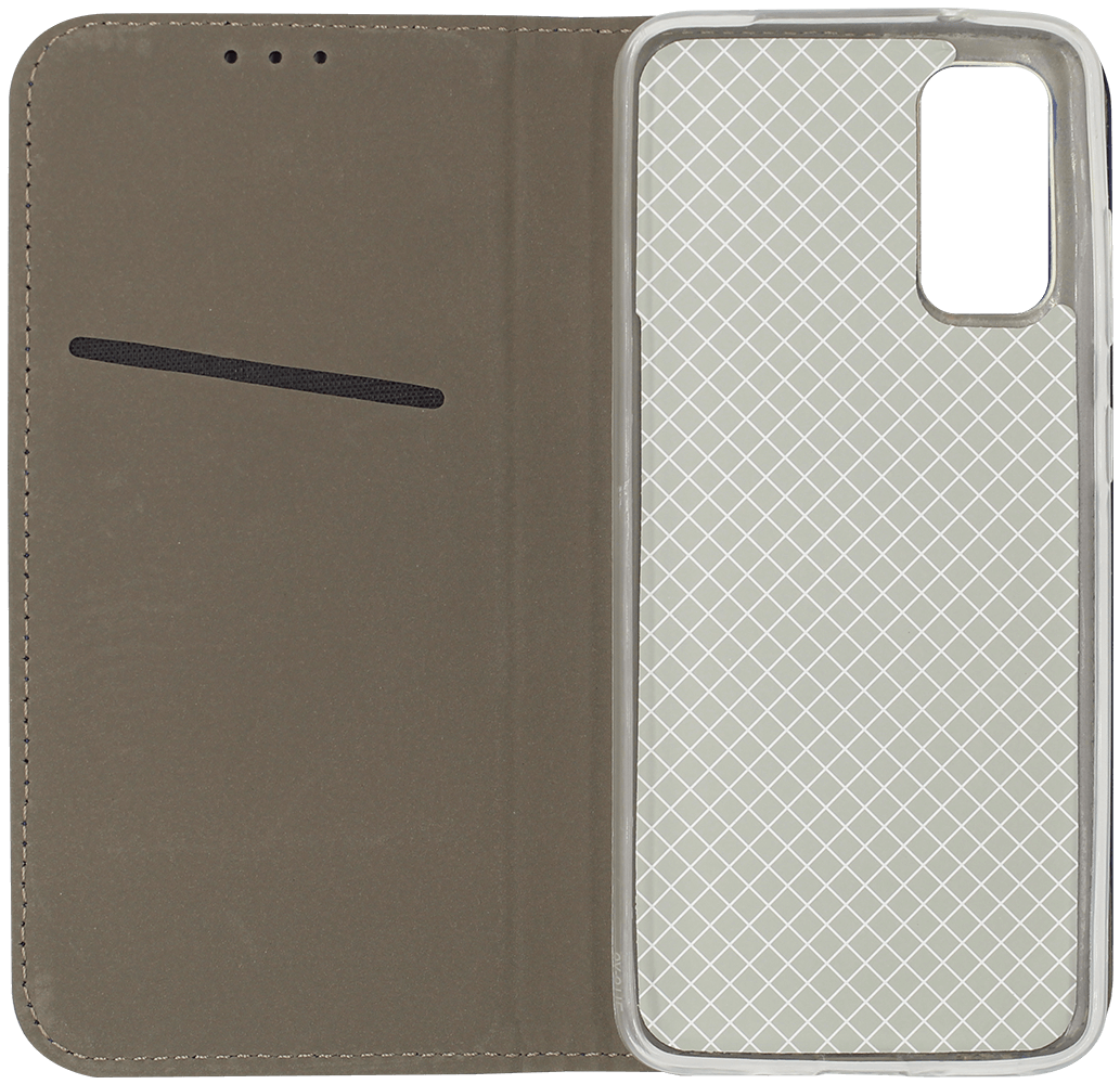 Samsung Galaxy S20 (SM-G980F) oldalra nyíló flipes bőrtok asztali tartó funkciós sötétkék