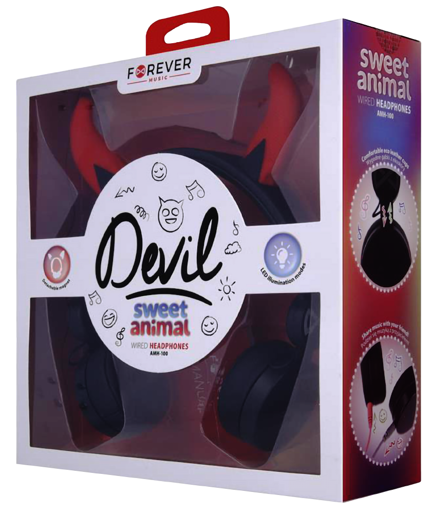 Realme 6i Setty vezetékes fejhallgató mágneses ördög szarvakkal