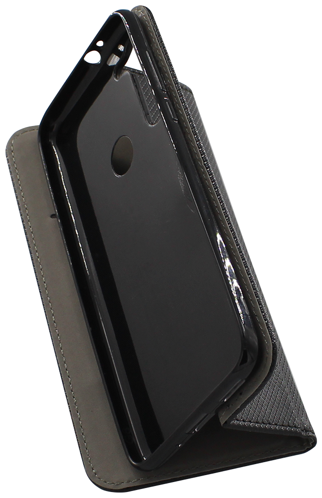 Motorola Moto G8 oldalra nyíló flipes bőrtok rombusz mintás fekete