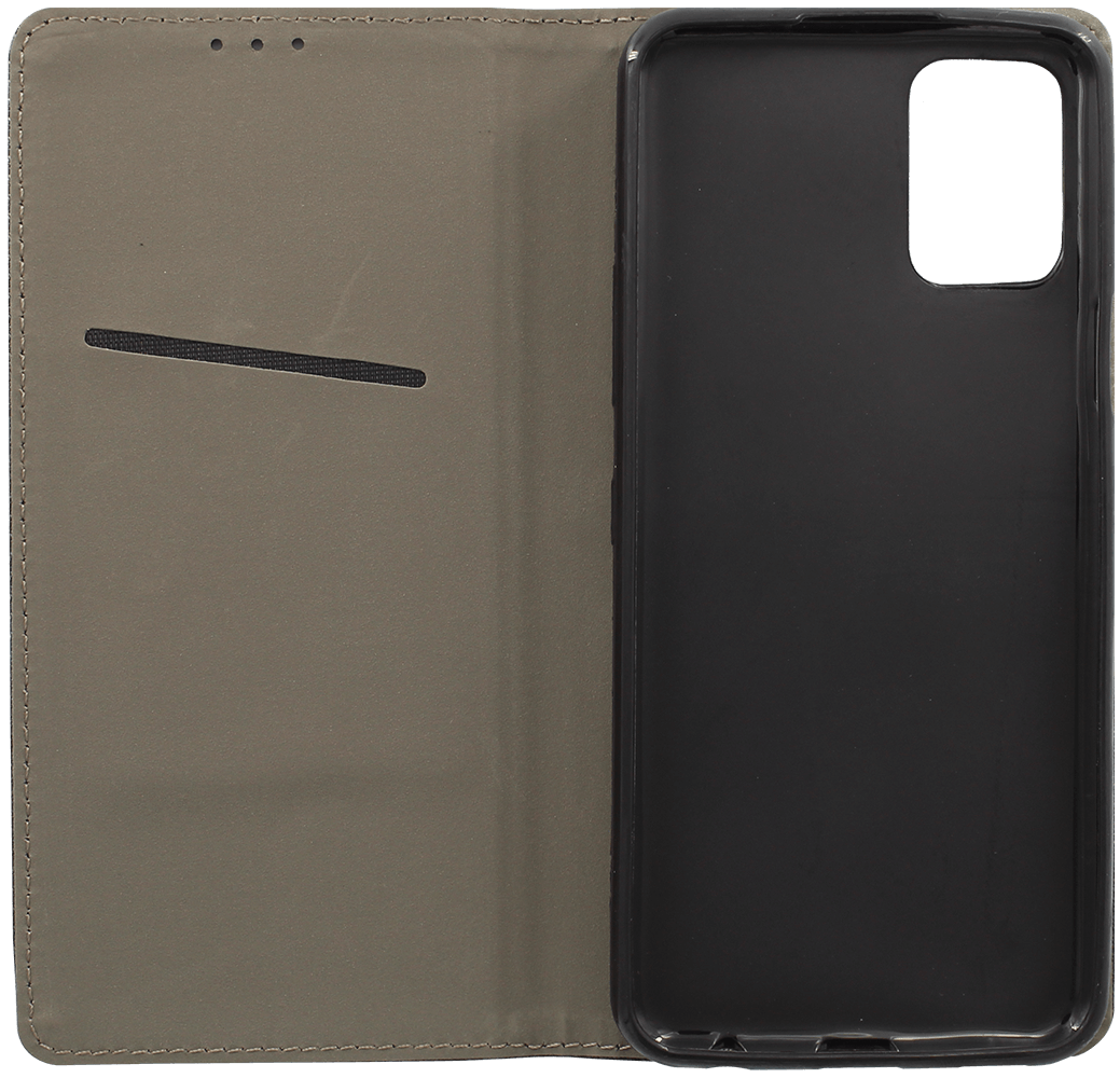 LG K52 oldalra nyíló flipes bőrtok rombusz mintás fekete