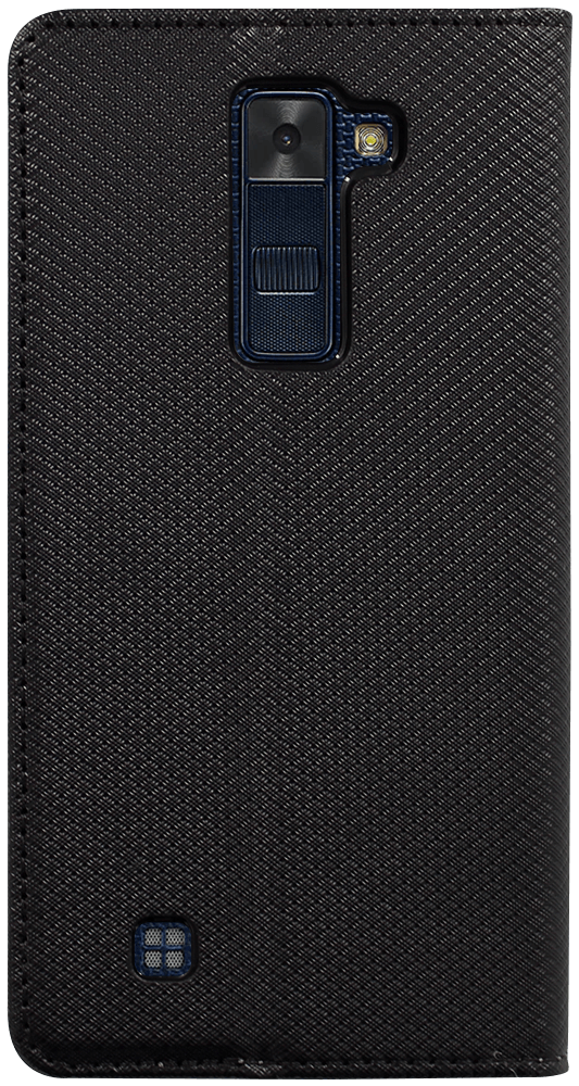 LG K8 (K350n) oldalra nyíló flipes bőrtok rombusz mintás fekete