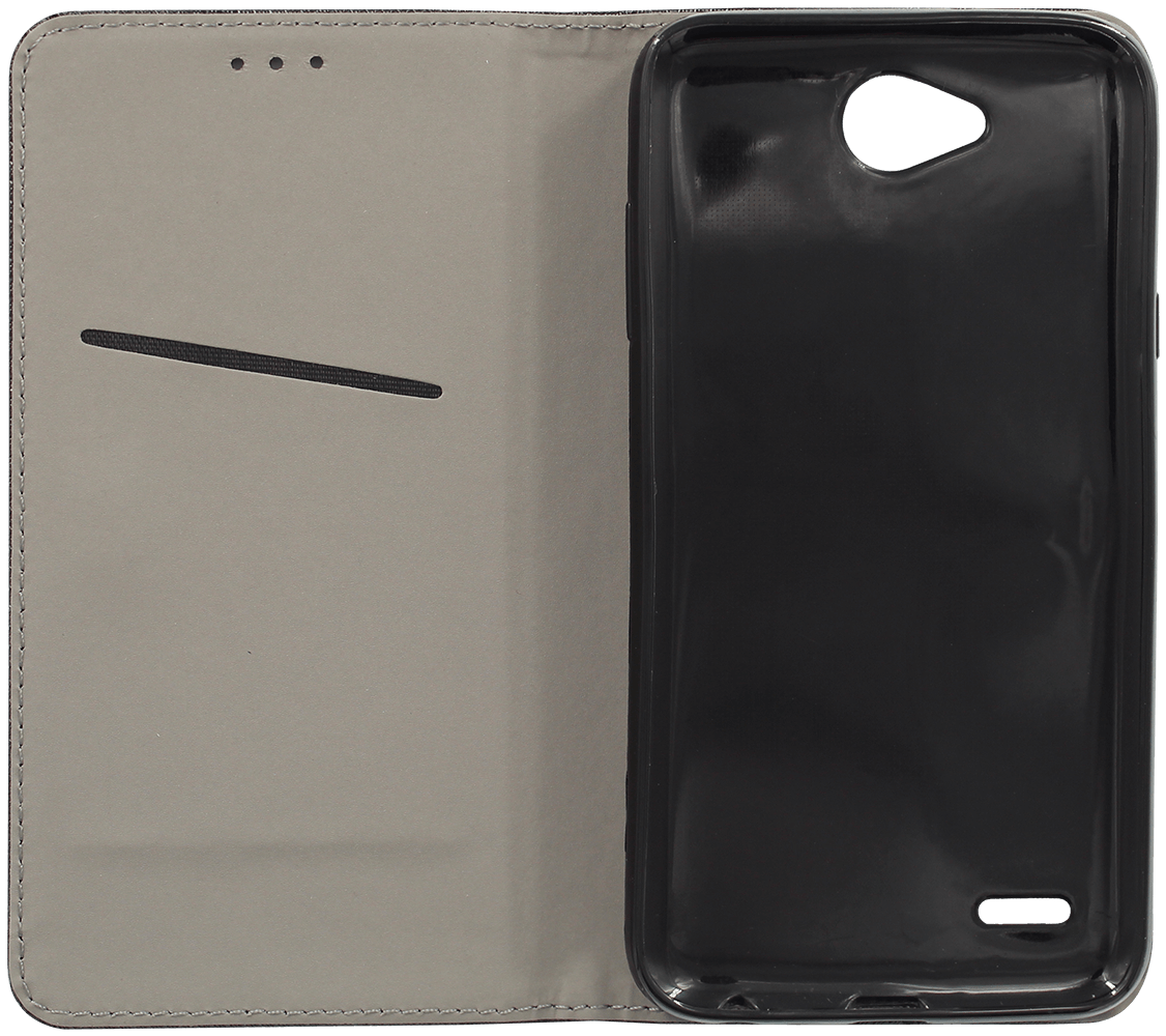 LG X Power 2 oldalra nyíló flipes bőrtok rombusz mintás fekete