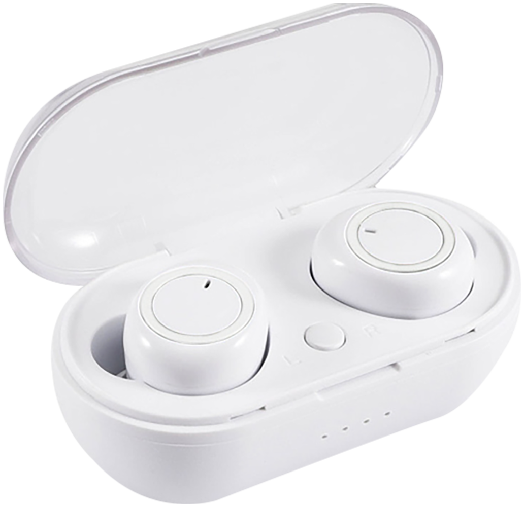 Huawei P Smart (Enjoy 7S) kompatibilis bluetooth fülhallgató TWS-C12 vízálló fehér