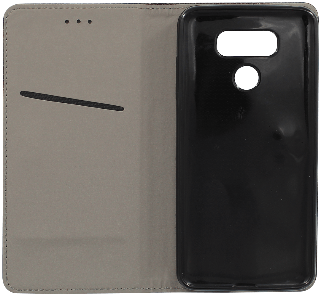LG G6 (H870) oldalra nyíló flipes bőrtok rombusz mintás fekete