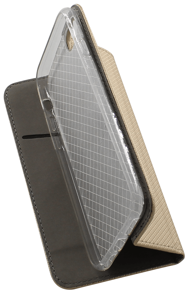 Apple iPhone SE (2020) oldalra nyíló flipes bőrtok rombusz mintás arany