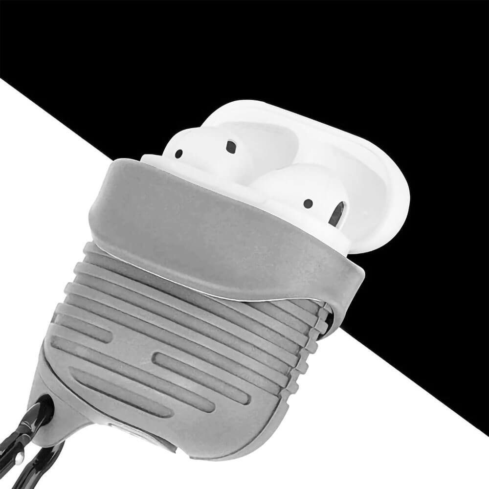 Apple iPhone X 2. generációs AirPod töltő szilikon tok szürke