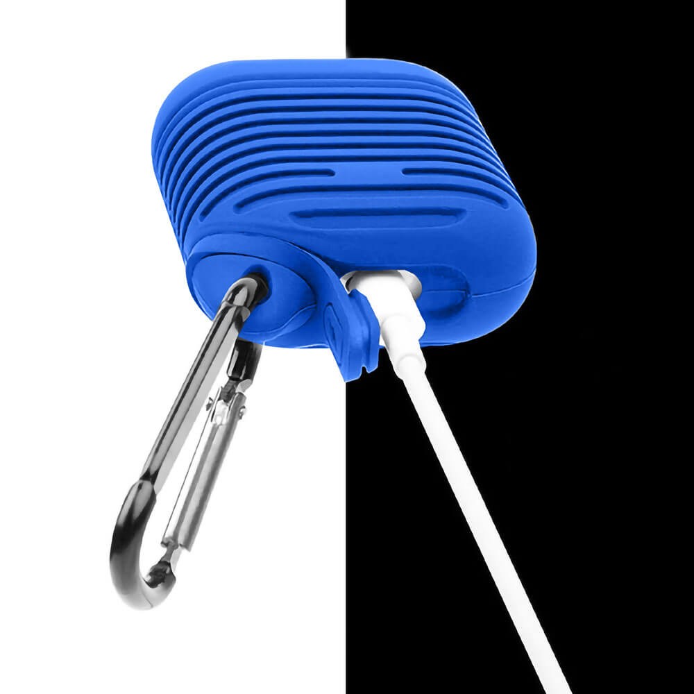 Apple iPhone 11 Pro Max 2. generációs AirPod töltő szilikon tok sötétkék