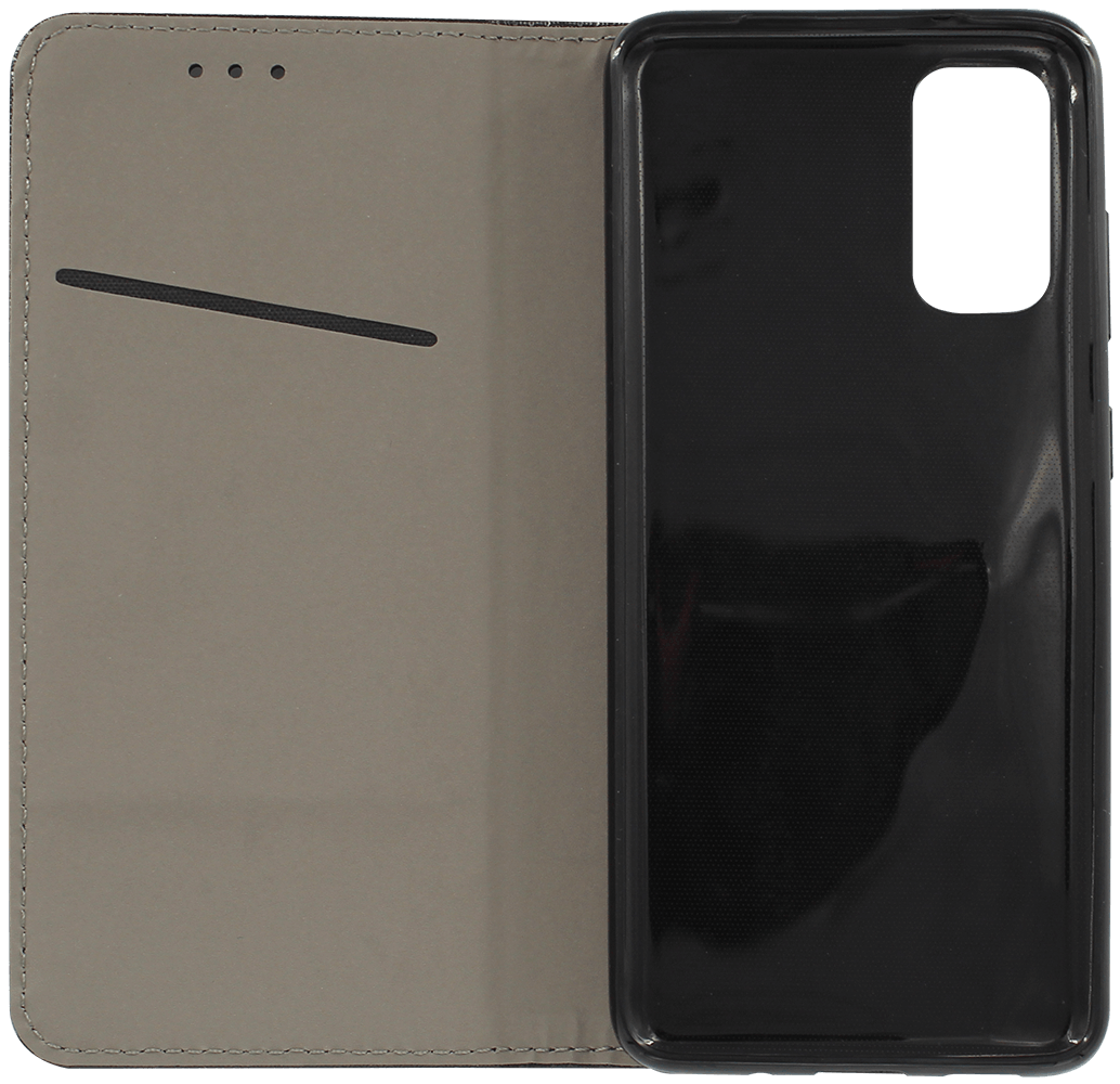 Samsung Galaxy S20 (SM-G980F) oldalra nyíló flipes bőrtok rombusz mintás fekete