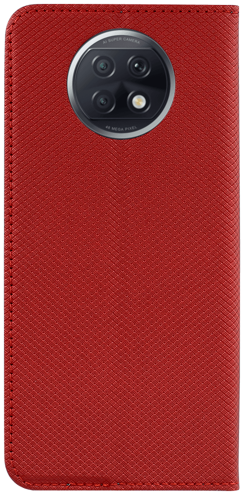 Xiaomi Redmi Note 9T oldalra nyíló flipes bőrtok rombusz mintás piros