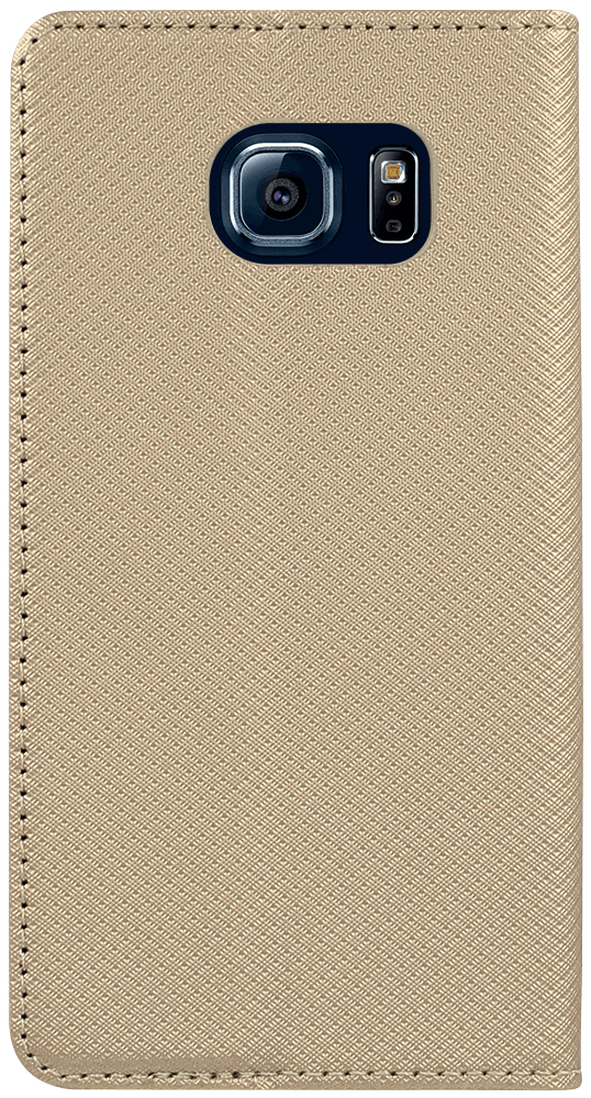Samsung Galaxy S6 Edge (G925) oldalra nyíló flipes bőrtok rombusz mintás arany