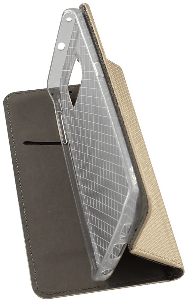 Samsung Galaxy S6 Edge (G925) oldalra nyíló flipes bőrtok rombusz mintás arany