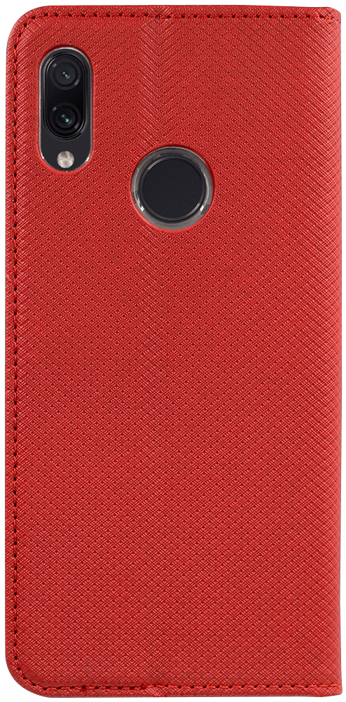 Xiaomi Redmi Note 7 oldalra nyíló flipes bőrtok rombusz mintás piros