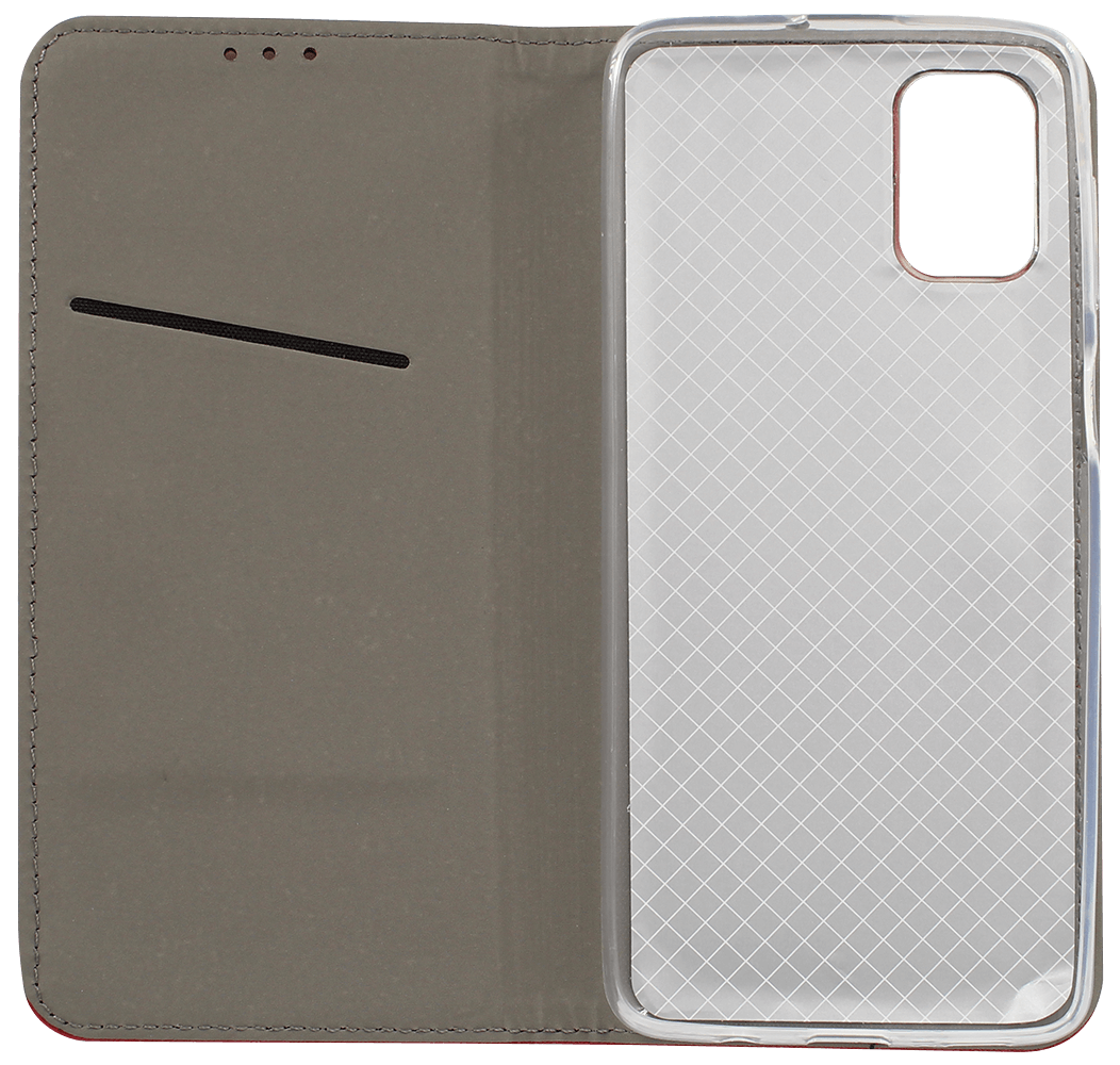 Samsung Galaxy M51 (SM-M515F) oldalra nyíló flipes bőrtok rombusz mintás piros