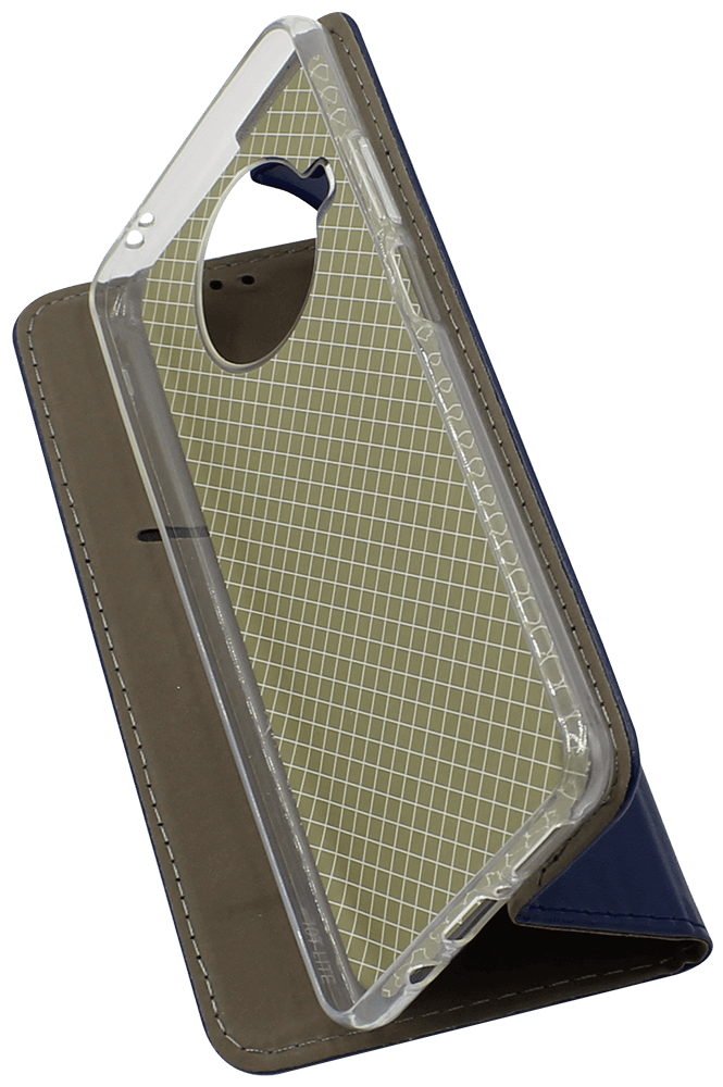 Xiaomi Mi 10T Lite 5G oldalra nyíló flipes bőrtok asztali tartó funkciós sötétkék