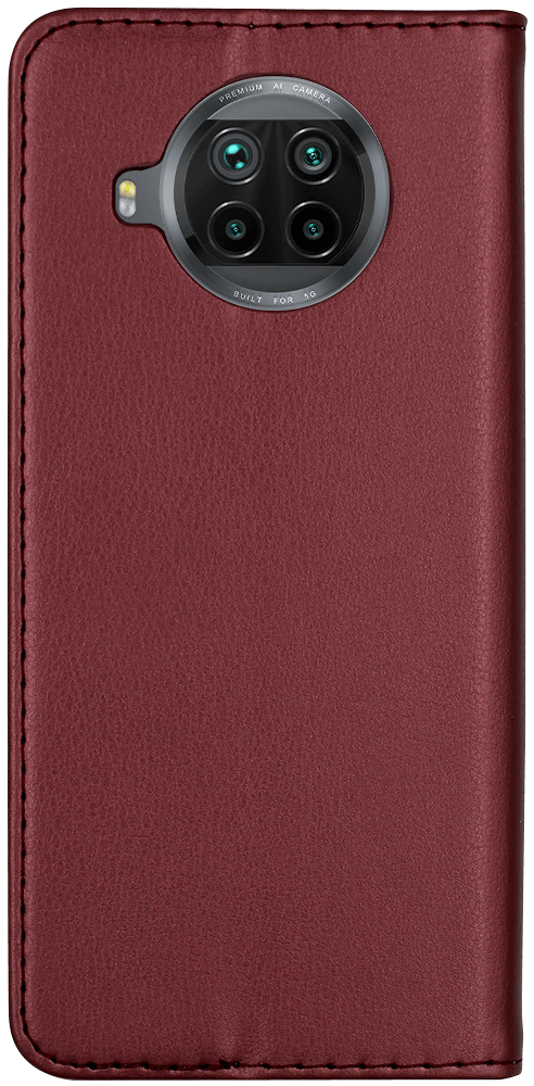 Xiaomi Mi 10T Lite 5G oldalra nyíló flipes bőrtok asztali tartó funkciós bordó